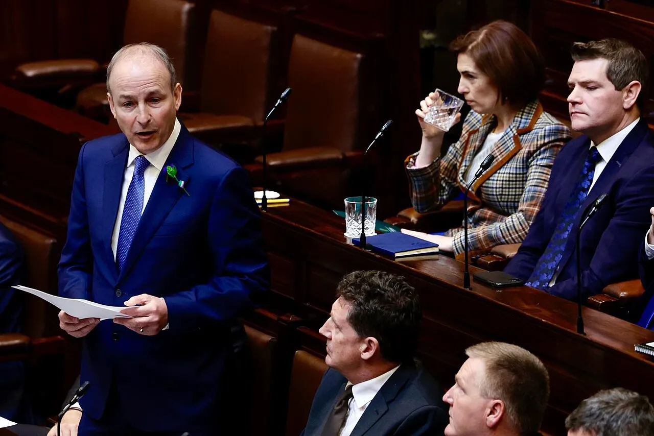 Ierse premier Micheál Martin aan het woord in de Dáil, wiens regering Begroting 2027 voorbereidt
