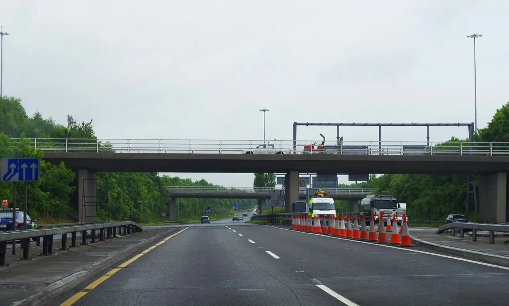 De M50-ringweg bij Dublin, waar de politie de gestolen auto onderschepte