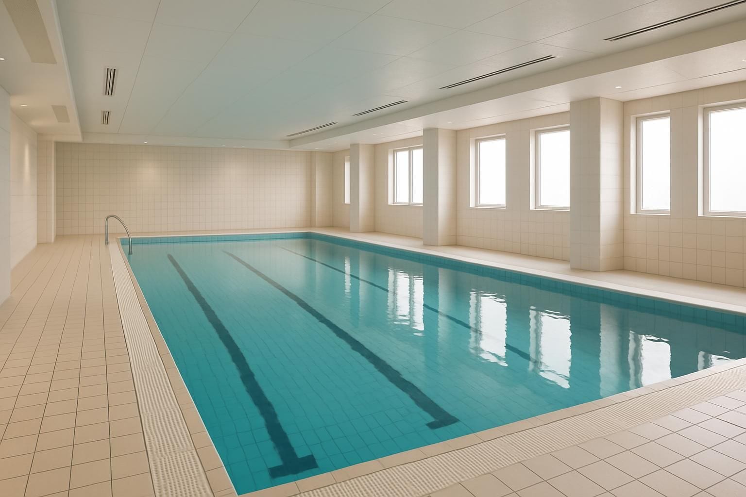 Lege zwembadhal van een hotel